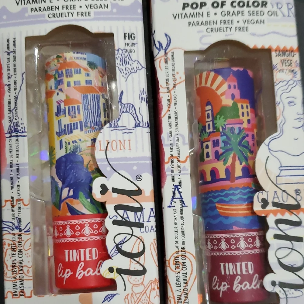 2pack Fig and Sangiovese vitamin E and Grape‎ seed oil infused tinted lip balms